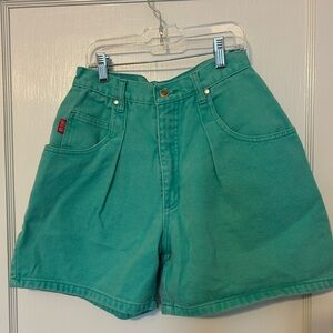 Vintage “No! Jeans” Turquoise Denim Shorts